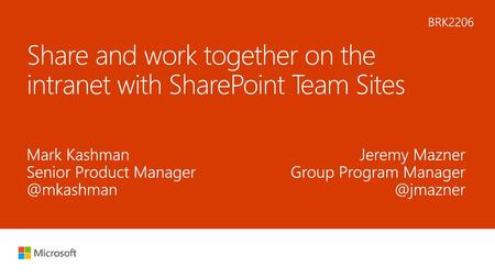 Share and work together on the intranet with SharePoint Team Sites