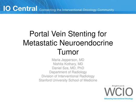Portal Vein Stenting for Metastatic Neuroendocrine Tumor