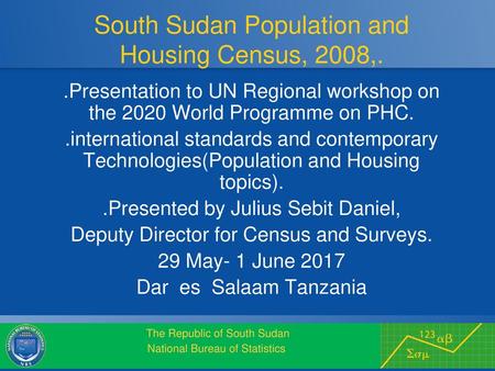 South Sudan Population and Housing Census, 2008,.