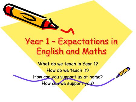 Year 1 – Expectations in English and Maths