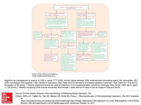 Algorithm for management of anemia of CKD in adults