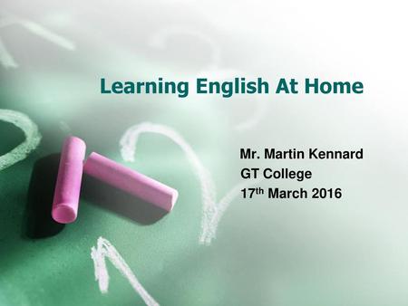 Learning English At Home