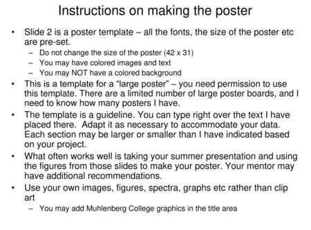 Instructions on making the poster