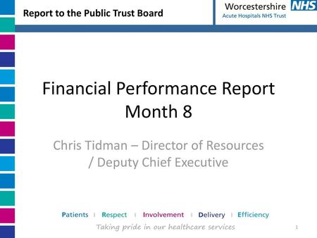 Financial Performance Report Month 8