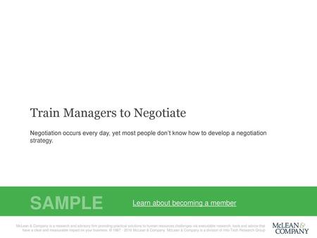 SAMPLE Train Managers to Negotiate Learn about becoming a member