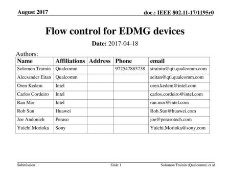 Flow control for EDMG devices