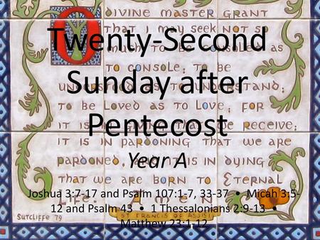 Twenty-Second Sunday after Pentecost