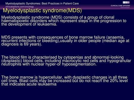 Myelodysplastic syndrome(MDS)