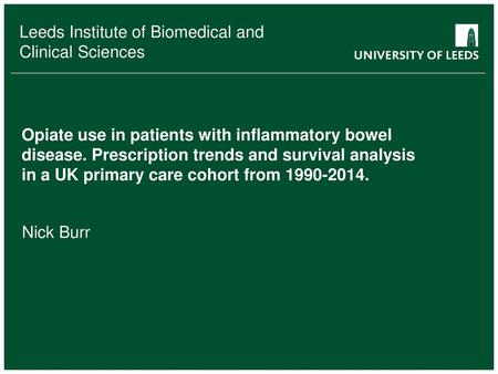 Opiate use in patients with inflammatory bowel disease