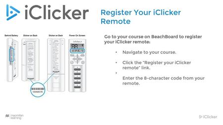 Register Your iClicker Remote