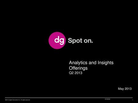 Analytics and Insights Offerings