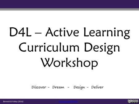 D4L – Active Learning Curriculum Design Workshop