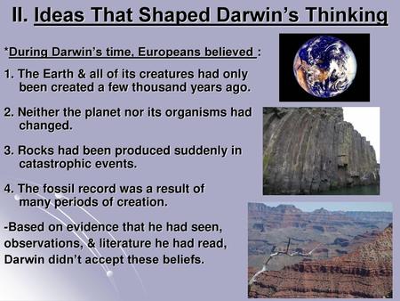 II. Ideas That Shaped Darwin’s Thinking