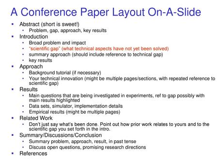A Conference Paper Layout On-A-Slide