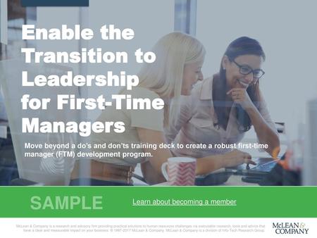 Enable the Transition to Leadership for First-Time Managers