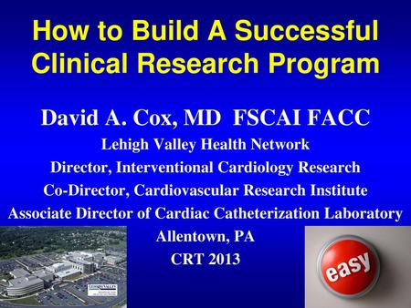 How to Build A Successful Clinical Research Program