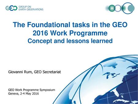 Giovanni Rum, GEO Secretariat GEO Work Programme Symposium