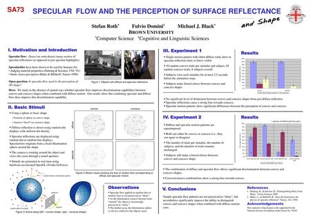 SPECULAR FLOW AND THE PERCEPTION OF SURFACE REFLECTANCE