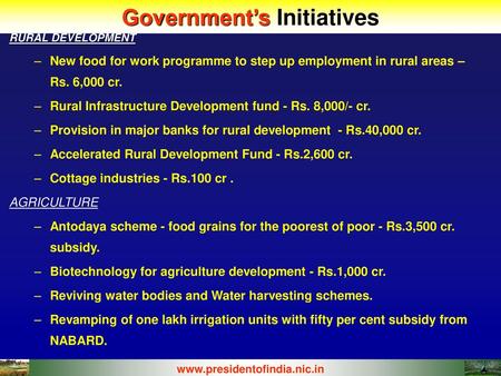 Government’s Initiatives