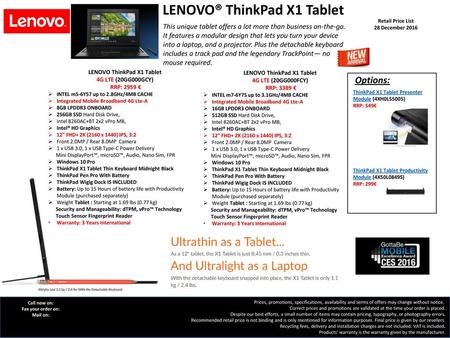 LENOVO® ThinkPad X1 Tablet