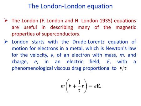 The London-London equation