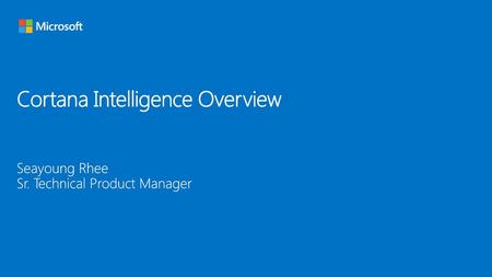 Cortana Intelligence Overview