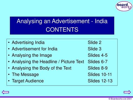Analysing an Advertisement - India