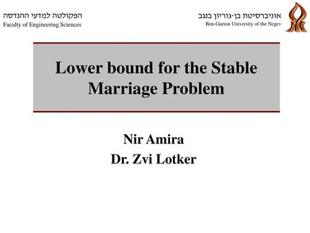 Lower bound for the Stable Marriage Problem
