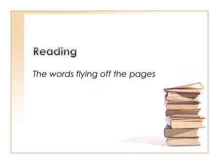 The words flying off the pages