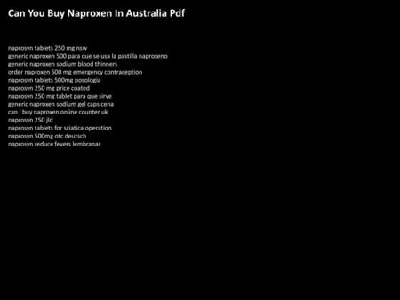 Can You Buy Naproxen In Australia Pdf