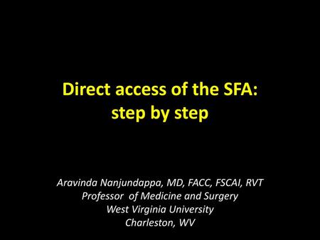 Direct access of the SFA: step by step