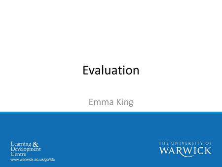Evaluation Emma King.