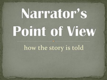 Narrator’s Point of View