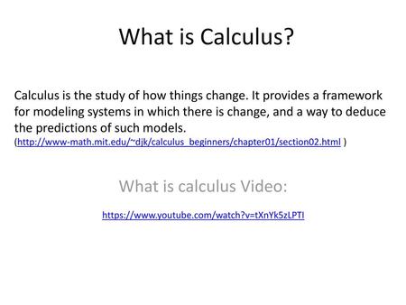 What is calculus Video: