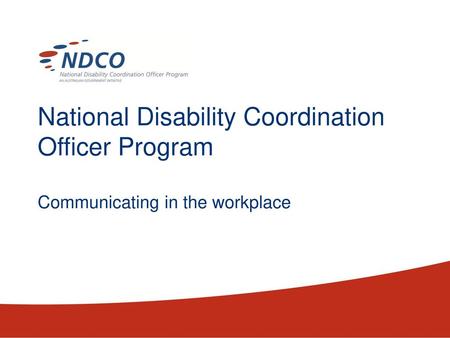 National Disability Coordination Officer Program