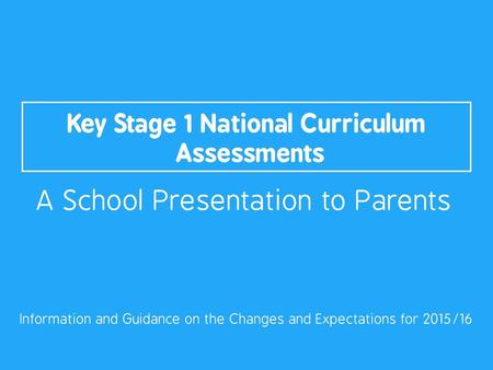 Key Stage 1 National Curriculum