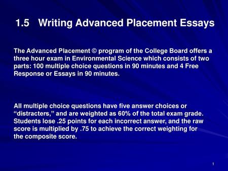 1.5 Writing Advanced Placement Essays