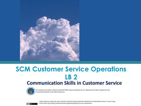 SCM Customer Service Operations LB 2