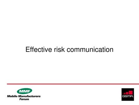 Effective risk communication