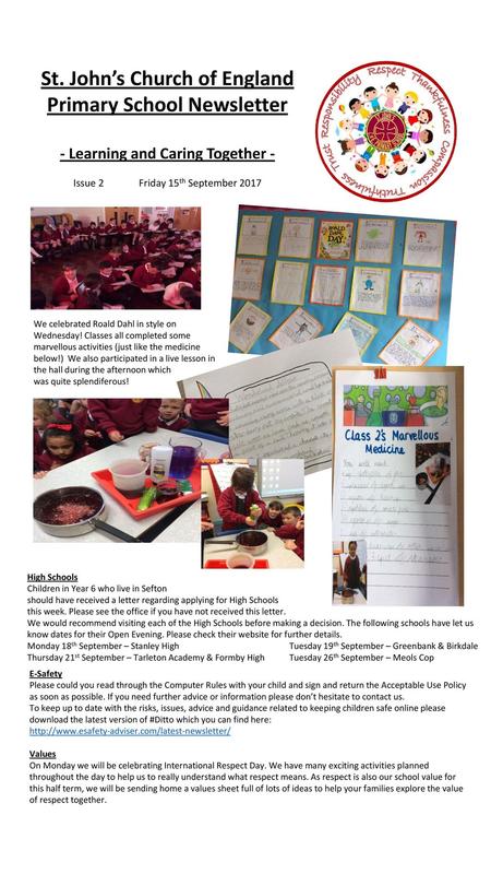 St. John’s Church of England Primary School Newsletter