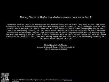 Making Sense of Methods and Measurement: Validation Part II