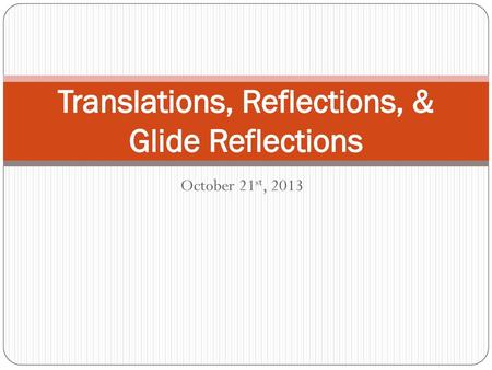 Translations, Reflections, & Glide Reflections