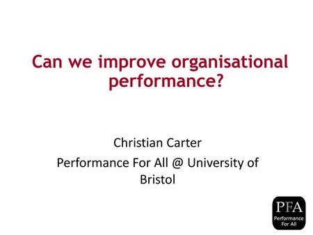Christian Carter Performance For University of Bristol