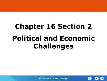 Political and Economic Challenges