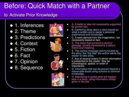 Before: Quick Match with a Partner to Activate Prior Knowledge
