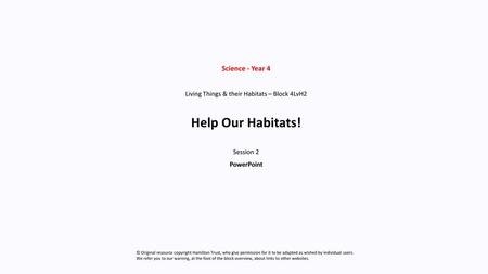 Living Things & their Habitats – Block 4LvH2