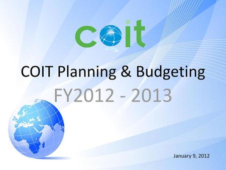 COIT Planning & Budgeting