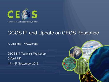 GCOS IP and Update on CEOS Response