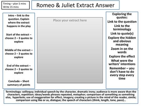Romeo & Juliet Extract Answer