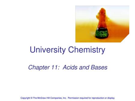 Chapter 11: Acids and Bases